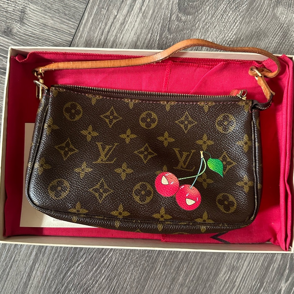 Louis Vuitton x Takashi Murakami Monogram Cerises Pochette Accessories Vintage